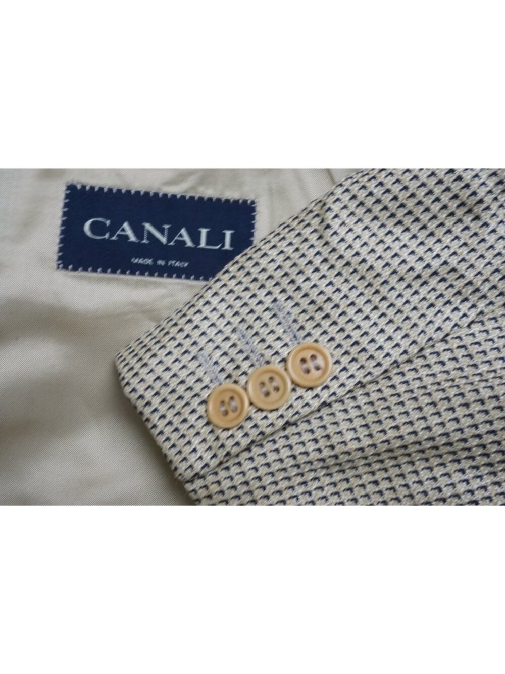 Canali Brown Black Woven Silk Blend Sport Coat Jacket Sz 42R